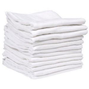 Calderon Textiles R09400127 14" x 16" White Cotton Terry Shop Towels: Package of 12